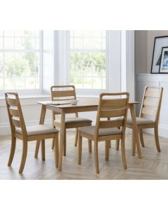Boden Wooden Dining Table With 4 Lars Chairs In Waxed Oak