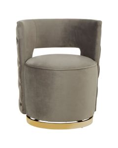 Bola Velvet Upholstered Accent Chair In Grey