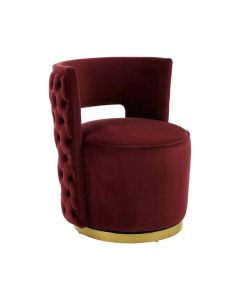 Bola Velvet Upholstered Accent Chair In Wine