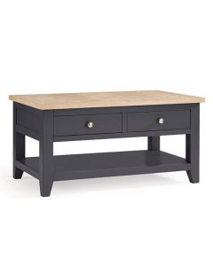 Bordeaux Wooden Coffee Table In Dark Grey