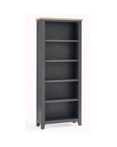 Bordeaux Wooden Tall Bookcase With 4 Shelves In Dark Grey