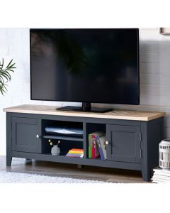 Bordeaux Wooden TV Stand With 2 Doors In Dark Grey