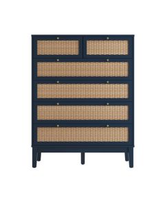 Bordeaux Wooden Chest Of 6 Drawers In Blue