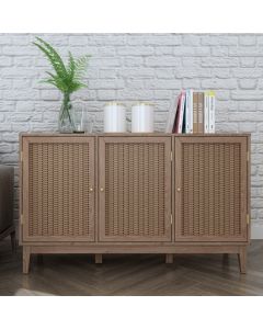 Bordeaux Large Wooden 3 Doors Sideboard In Oak