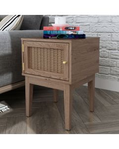 Bordeaux Wooden 1 Door Lamp Table In Oak