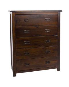 Boston Wooden Chest Of Drawers With 5 Drawers In Dark
