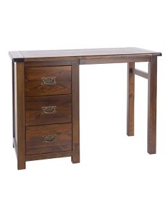 Boston Wooden Single Pedestal Dressing Table In Dark