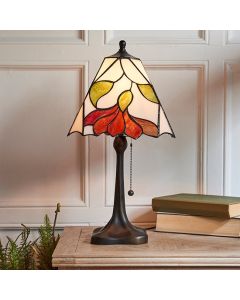 Botanica Medium Tiffany Glass Table Lamp In Dark Bronze