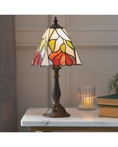 Botanica Small Tiffany Glass Table Lamp In Dark Bronze