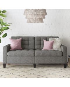 Bowie Large Linen Fabric 2 seater Sofa In Grey