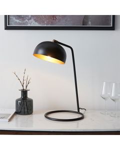 Brair Table Lamp In Matt Black And Antique Brass