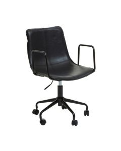 Branson Faux Leather Home And Office Chair In Black