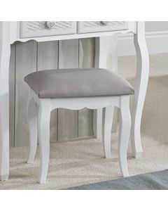 Brittany Dressing Stool In White And Grey