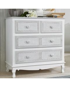 Brittany Wooden Chest Of Drawers In White And Grey