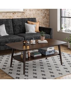 Brittany Wooden Coffee Table In Walnut