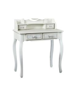 Brittany Wooden Dressing Table In White And Grey