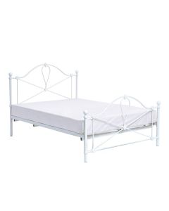 Bronte Metal King Size Bed In White