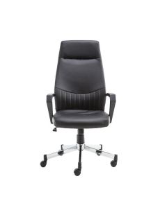 Brooklyn Designer Faux Leather High Back Office Chair In Black