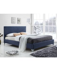 Brooklyn Fabric Upholstered King Size Bed In Blue