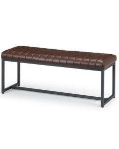 Brooklyn Faux Leather Upholstered Dining Bench In Brown