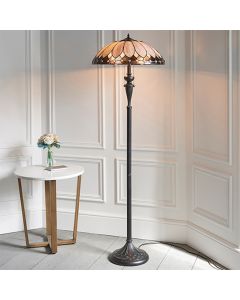 Brooklyn Tiffany Glass Floor Lamp In Dark Bronze