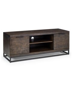 Brooklyn Wooden 2 Doors And Shelf TV Stand In Dark Oak