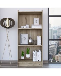 Brooklyn Wooden 3 Shelves Bookcase In Bleached Pine Effect