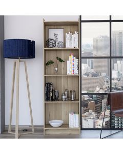 Brooklyn Wooden 4 Shelves Bookcase In Bleached Pine Effect