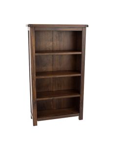 Highland Wooden Narrow Bookcase With 3 Shelves In Dark Brown