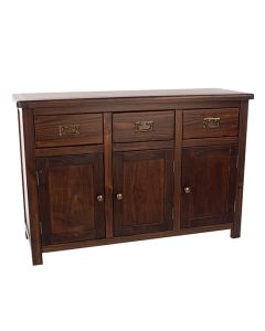 Highland Wooden Sideboard With 3 Doors 3 Drawers In Dark Brown