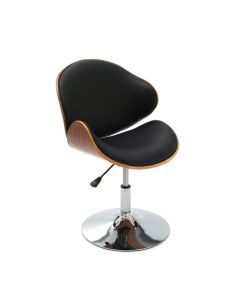 Bukavu Leather Effect Wave Design Seat Home And Office Chair In Black