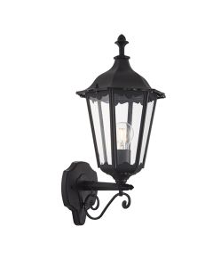 Burford Clear Glass Shade Wall Light In Matt Black