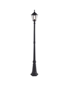 Burford Outdoor Clear Glass Shade Lamp Post In Matt Black