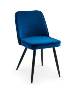 Burgess Velvet Dining Chair In Blue