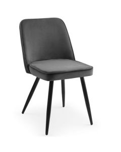 Burgess Velvet Dining Chair In Grey