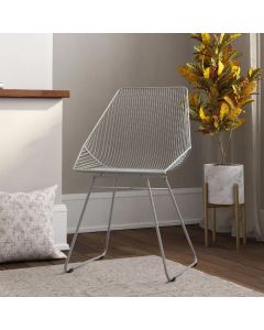 Ellis Metal Bistro Dining Chair In Grey