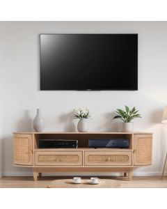 Valencia Cane & Mango Wood TV Stand With 2 Doors And 2 Drawers In Natural