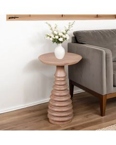 Valencia Cane & Mango Wood Side Table In Natural
