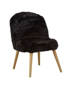 Cabaret Fur Effect Accent Chair In Black
