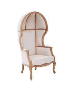 Cabra High Back Canopy Design Dome Chair In Cream