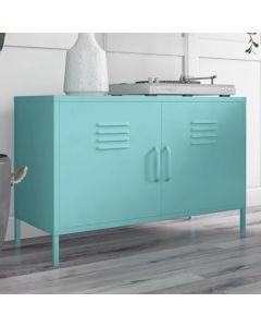 Cache Metal Locker Accent Cabinet In Mint With 2 Doors