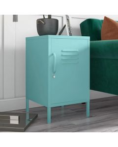 Cache Metal Locker End Table In Mint With 2 Doors