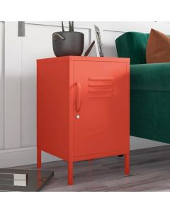 Cache Metal Locker End Table In Orange With 2 Doors