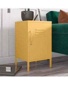 Cache Metal Locker End Table In Yellow With 2 Doors