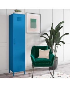 Cache Metal Locker Storage Cabinet In Blue With 1 Door