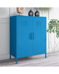 Cache Metal Locker Storage Cabinet In Blue With 2 Doors