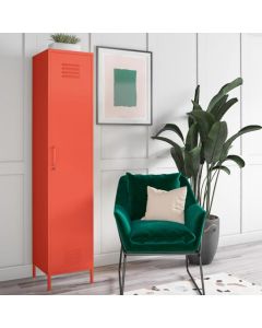 Cache Metal Locker Storage Cabinet In Orange With 1 Door