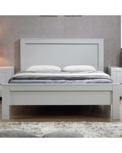 California Solid Rubberwood Double Bed In Grey