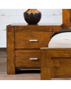 California Solid Rubberwood Nightstand In Rustic Oak