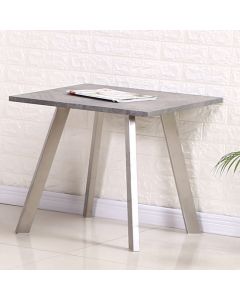 Calipso Concrete Top Lamp Table With Brushed Stainless Steel Legs